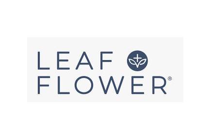 Leaf Flower logo with leaf icon.